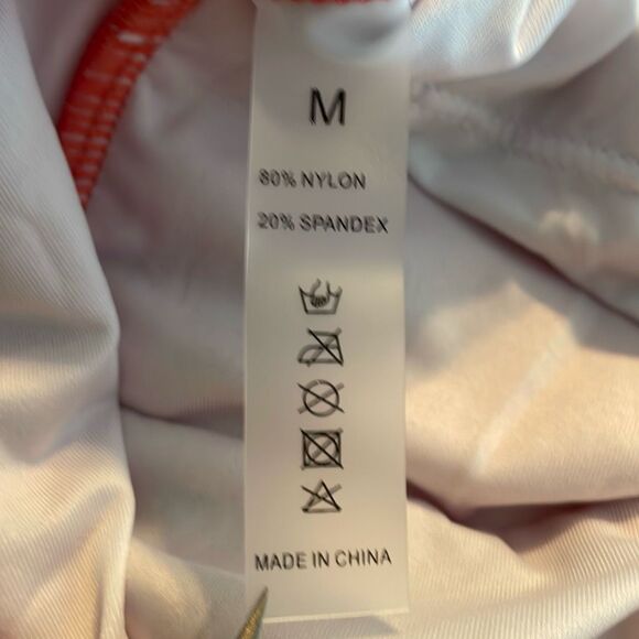 Surplus Tankini Top Swimsuit Coral Peach Stretch Knit Adjustable Straps Padded M - Picture 4 of 5